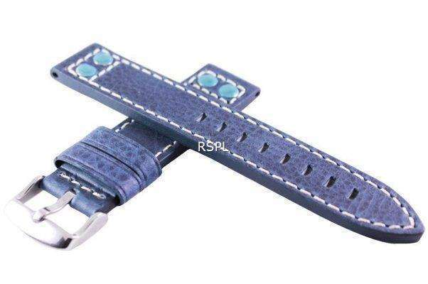 Blue Ratio Brand Leather Watch Strap 20mm - ratiostraps.com